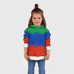 Толстовка-худи детская Дагестанские цвета, цвет: 3D-белый — фото 2