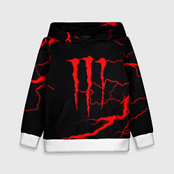 Толстовка-худи детская Monster energy storm red, цвет: 3D-белый