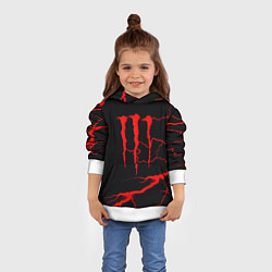 Толстовка-худи детская Monster energy storm red, цвет: 3D-белый — фото 2