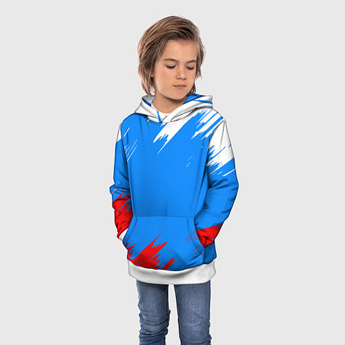 Детская толстовка Патриот Россия - флаг / 3D-Белый – фото 3
