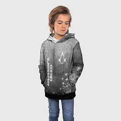 Толстовка-худи детская Assassins Creed - grey gradient вертикально, цвет: 3D-черный — фото 2