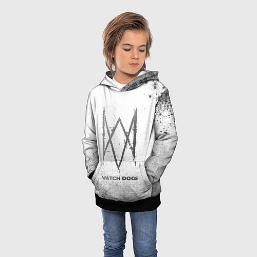 Детская толстовка Watch Dogs - white gradient / 3D-Черный – фото 3
