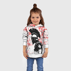 Толстовка-худи детская Воин Спарты, цвет: 3D-белый — фото 2