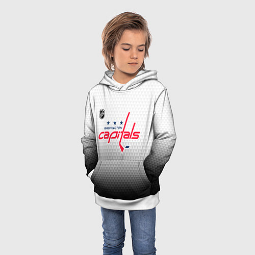 Детская толстовка Вашингтон Кэпиталз - градиент / 3D-Белый – фото 3