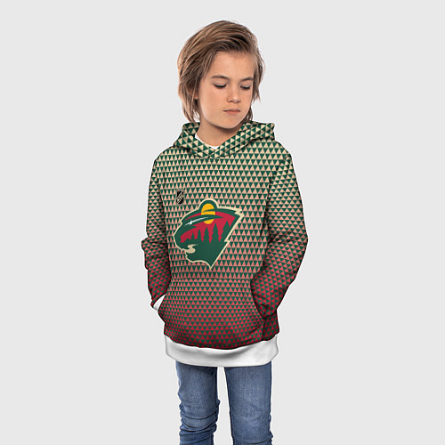 Детская толстовка Миннесота Уайлд - геометрический градиент / 3D-Белый – фото 3