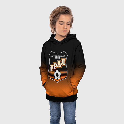 Детская толстовка ФК Урал - градиент / 3D-Черный – фото 3