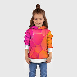 Толстовка-худи детская Розово-оранжевые плиты, цвет: 3D-белый — фото 2