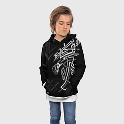 Толстовка-худи детская Бокс - узор победы, цвет: 3D-белый — фото 2