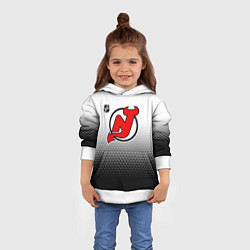 Толстовка-худи детская Нью Джерси Девилз - из белого в черный, цвет: 3D-белый — фото 2