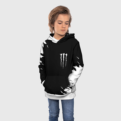 Детская толстовка Monster energy fire white / 3D-Белый – фото 3