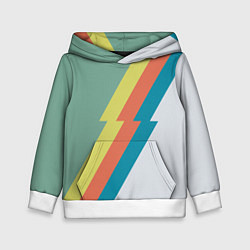 Толстовка-худи детская Рок молния Боуи весенняя палитра, цвет: 3D-белый