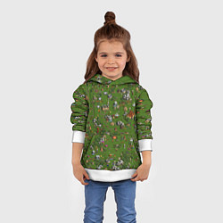 Толстовка-худи детская Земли Сопряжения - Герои 3, цвет: 3D-белый — фото 2