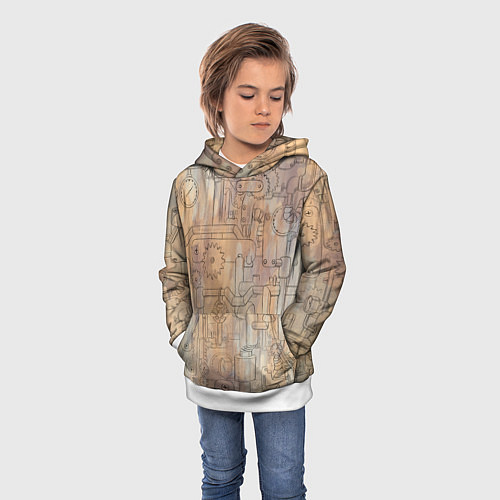 Детская толстовка Стимпанк элементы / 3D-Белый – фото 3