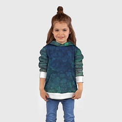 Толстовка-худи детская Абстракция - marine camouflage, цвет: 3D-белый — фото 2