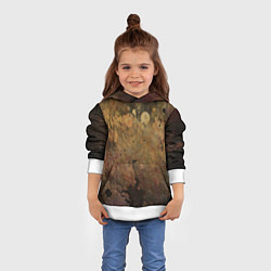 Толстовка-худи детская Абстракция - dark pink paint spill, цвет: 3D-белый — фото 2