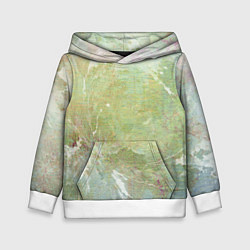 Толстовка-худи детская Абстракция - white waves on green background, цвет: 3D-белый