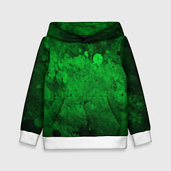 Толстовка-худи детская Абстракция - green acid stains, цвет: 3D-белый