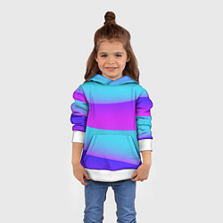 Толстовка-худи детская Неоновый прилив, цвет: 3D-белый — фото 2