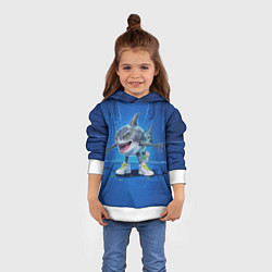 Толстовка-худи детская Тралалеро тралала - инопланетная акула, цвет: 3D-белый — фото 2