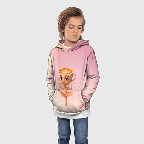Детская толстовка Балерина капучино ии мем / 3D-Белый – фото 3