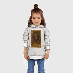 Толстовка-худи детская Лариса: дама треф, цвет: 3D-белый — фото 2