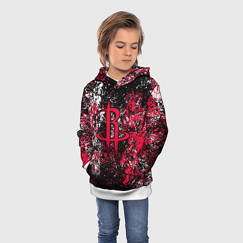 Детская толстовка Хьюстон Рокетс - цветовой хаос / 3D-Белый – фото 3