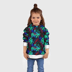 Толстовка-худи детская Palm neon, цвет: 3D-белый — фото 2