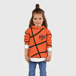 Толстовка-худи детская Майами Хит - баскетболная разметка, цвет: 3D-белый — фото 2