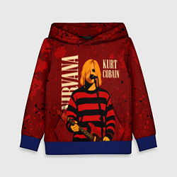 Толстовка-худи детская Нирвана, гранж из 90-х, цвет: 3D-синий