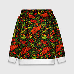 Толстовка-худи детская Традиционная узорная роспись, цвет: 3D-белый