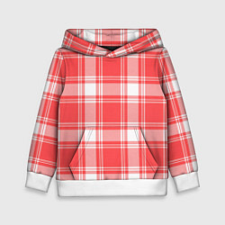 Толстовка-худи детская Checked red white, цвет: 3D-белый