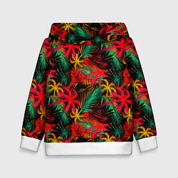 Толстовка-худи детская Palm yellow red, цвет: 3D-белый
