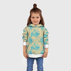 Толстовка-худи детская Palm light blue beige, цвет: 3D-белый — фото 2