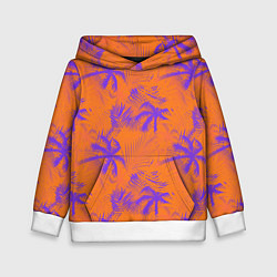 Толстовка-худи детская Palm orange, цвет: 3D-белый