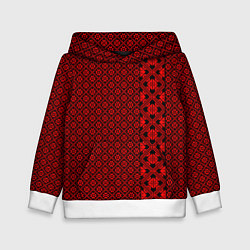 Толстовка-худи детская Обережный славянский орнамент, цвет: 3D-белый