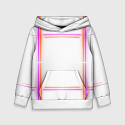 Толстовка-худи детская Neon white orange pink, цвет: 3D-белый