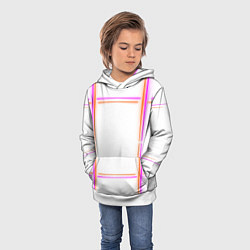 Толстовка-худи детская Neon white orange pink, цвет: 3D-белый — фото 2