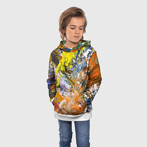 Детская толстовка Живая Абстракция: Поток Цветов и Форм в Постоянном / 3D-Белый – фото 3