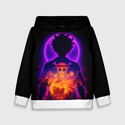 Детская толстовка Ванпис - неоновый Луффи