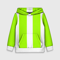 Толстовка-худи детская Color light green white stripes, цвет: 3D-белый