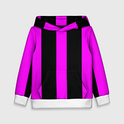 Толстовка-худи детская Color black pink lines, цвет: 3D-белый