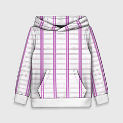 Детская толстовка Color white cage pink line
