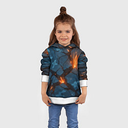Толстовка-худи детская Разлом камуфляжный плит, цвет: 3D-белый — фото 2