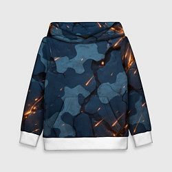 Толстовка-худи детская Камуфляжные плиты текстура, цвет: 3D-белый