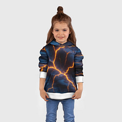 Толстовка-худи детская Молния на камуфляжной текстуре, цвет: 3D-белый — фото 2