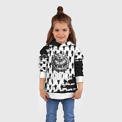 Толстовка-худи детская Doom паттерн пипл краски, цвет: 3D-белый — фото 2