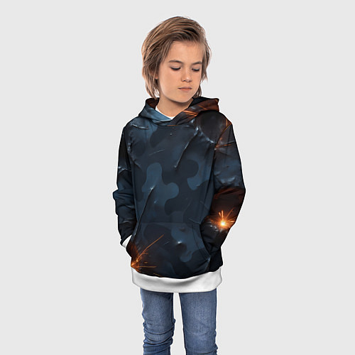 Детская толстовка Камуфляжная текстура с дырами / 3D-Белый – фото 3