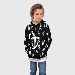 Толстовка-худи детская Doom магические символы, цвет: 3D-белый — фото 2