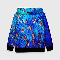 Детская толстовка Сине-голубой стекающая абстракция