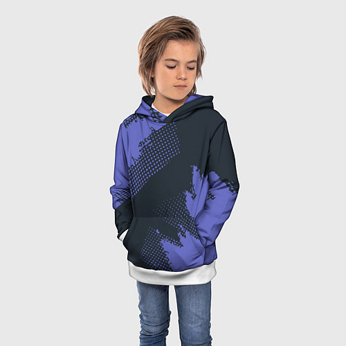 Детская толстовка Абстрактная текстура в синем / 3D-Белый – фото 3